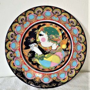 Bjorn Wiinblad Rosenthal 1976 porcelain Christmas plate "Angel with trumpet"